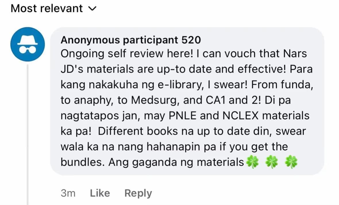 Anonymous Participant chat review